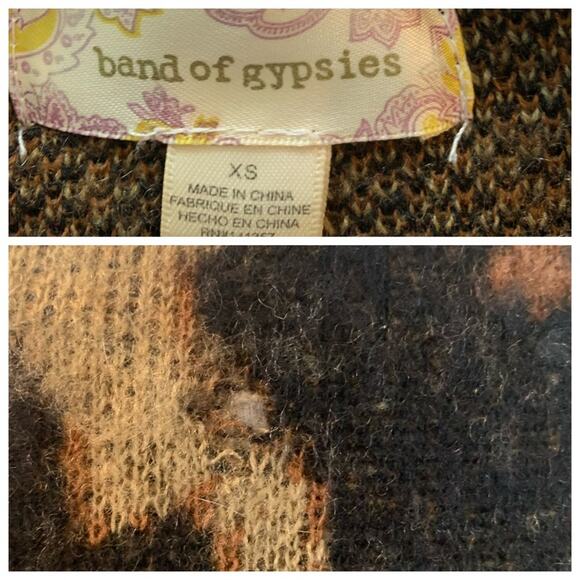 Band of Gypsies Leopard Fuzzy Oversize Crew Neck SweaterWomen's Size XS - Picture 10 of 11